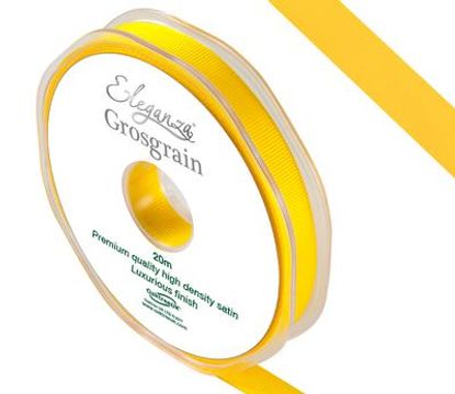 Eleganza Premium Grosgrain Ribbon 10mm x 20m Yellow No.11 - Ribbons